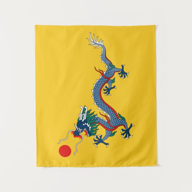 Kaiserliche gelbe Drache-Flagge, Qing Dynastie Wandteppich (Vorderseite)