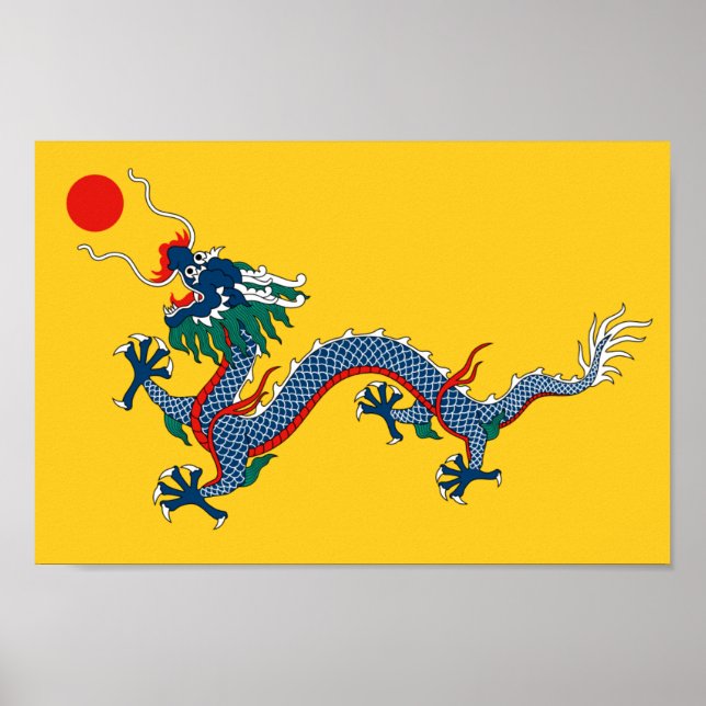 Kaiserliche Gelbe Drachenflagge, Qing-Dynastie (Ch Poster (Vorne)
