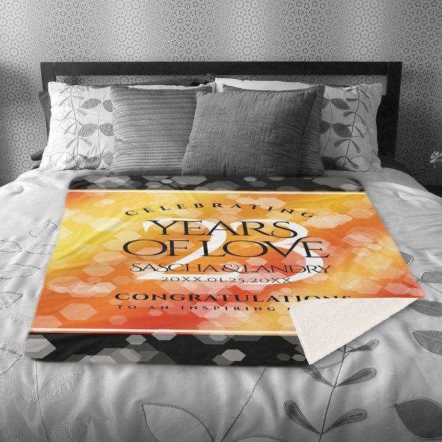 Kaiserliche Hochzeit zum 23. Mal Sherpadecke (Elegant 23rd Imperial Topaz Wedding Anniversary Sherpa Fleece Blanket Cover Photo.)