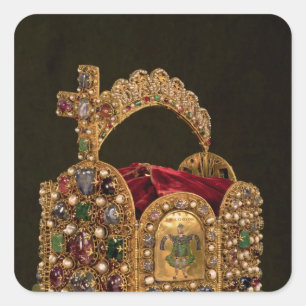 Kaiserliche Krone für die Krönung von Otto Quadratischer Aufkleber