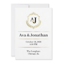 Kaiserliche Luxus-Hochzeitseinladung - Monogramm E