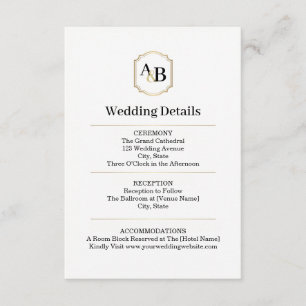 Kaiserliche Luxus-Monogramm-Beilagekarte Begleitkarte