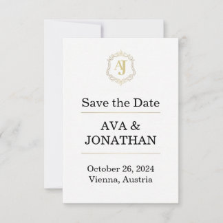Kaiserliche Luxus-Save-the-Date-Karte – Monogramm- Save The Date