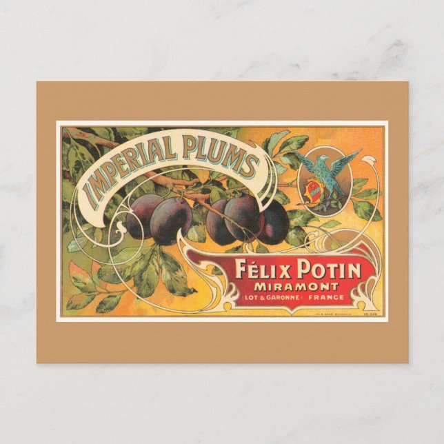 Kaiserliche Pflaumen Postkarte (Vorderseite)