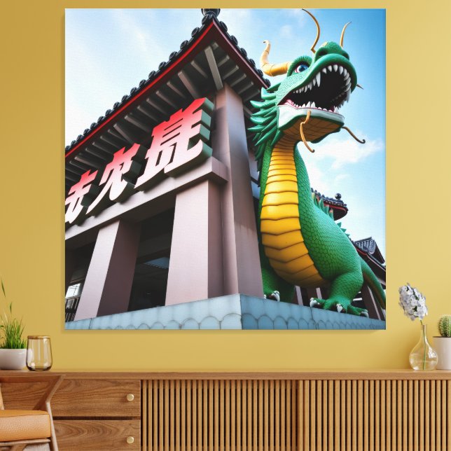 Kaiserlicher chinesischer Drache Leinwanddruck (Insitu (Wohnzimmer))