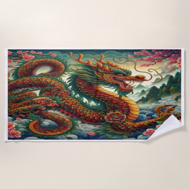 Kaiserlicher Drache Strandtuch (Vorderseite)