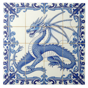 Kaiserlicher Saphir-Drache-Kachel Fliese