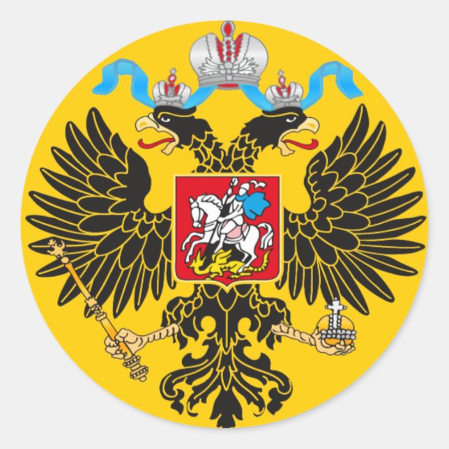 Kaiserlicher Standard des russischen Kaisers Runder Aufkleber (Vorderseite)