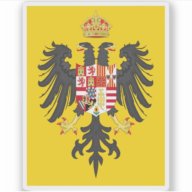 Kaiserliches Banner von Charles V (1519-1556) Aufkleber (Vorderseite)