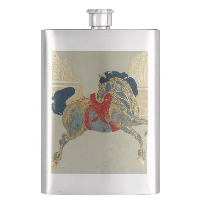 Kaiserliches Goldenes Pferd Flachmann (Vorderseite)