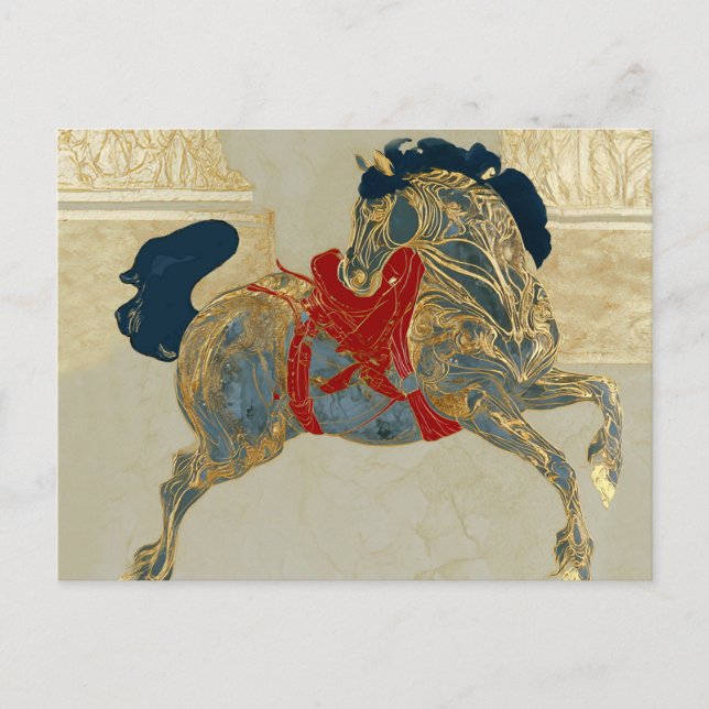 Kaiserliches Goldenes Pferd Postkarte (Vorderseite)