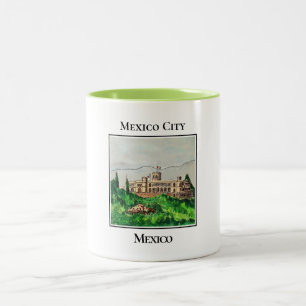 Kaiserliches Schloss Chapultepec in Mexico-Stadt Zweifarbige Tasse