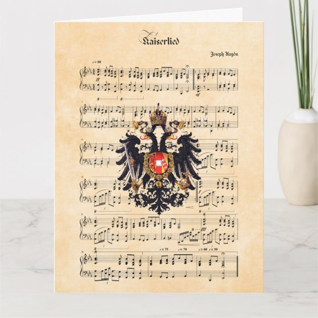 Kaiserlied, österreichischer Kaiserhymne Karte (Vorderseite)
