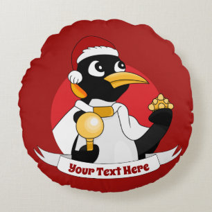 Kaiserpinguin Weihnachten Cartoon Rundkissen Rundes Kissen