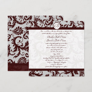 Kaiserschokolade Brown Damask Einladung