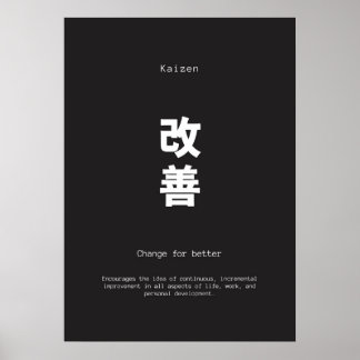 Kaizen japaneses inspirierendes Zitat Poster