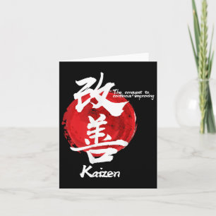 Kaizen Japanisch verbessern Concept Quote Calligra Karte