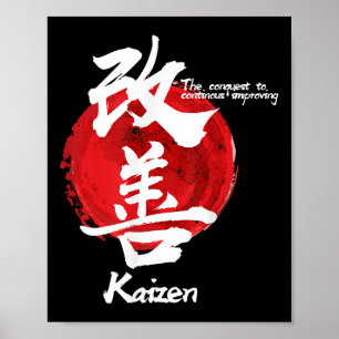 Kaizen Japanisch verbessern Concept Quote Calligra Poster