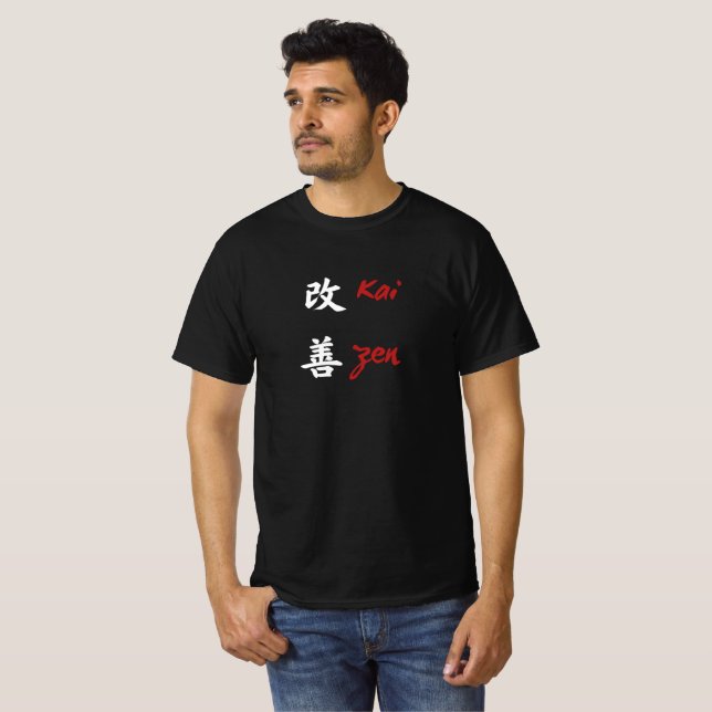 "Kaizen" - japanisches Textdesign T-Shirt (Vorne ganz)