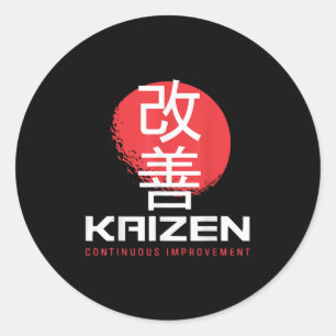 Kaizen Kontinuierliche Verbesserung Kai Zen Japani Runder Aufkleber