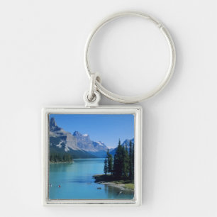 Kajak am Maligne-See auf der Spirit Island Schlüsselanhänger