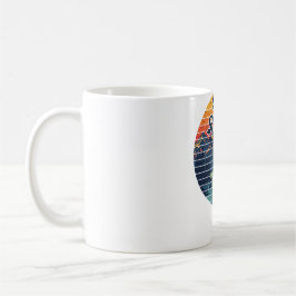 Kajak-Angeln-Paddel Retro-Sonnenuntergang Kaffeetasse