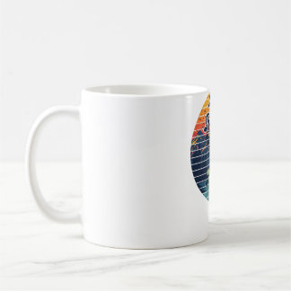 Kajak-Angeln-Paddel Retro-Sonnenuntergang Kaffeetasse