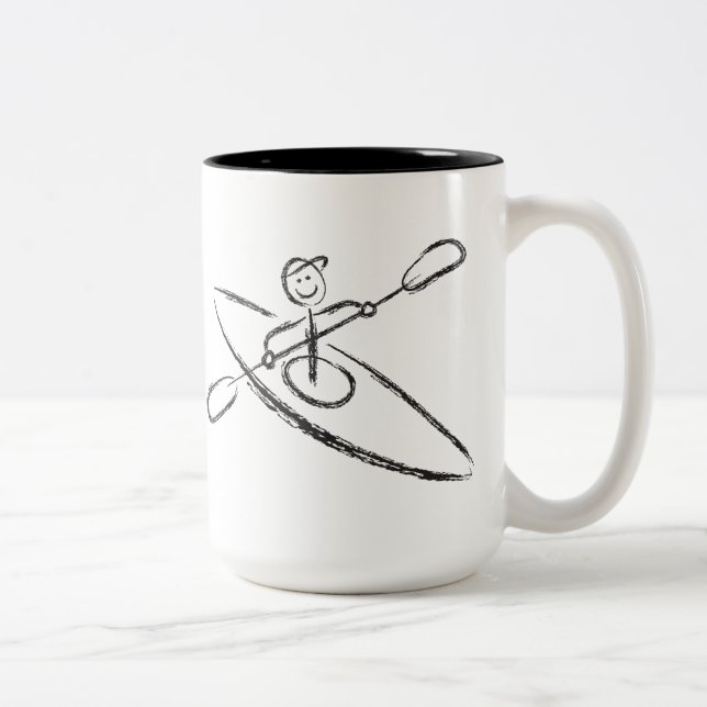Kajak-Bürsten-Tasse Zweifarbige Tasse (Rechts)