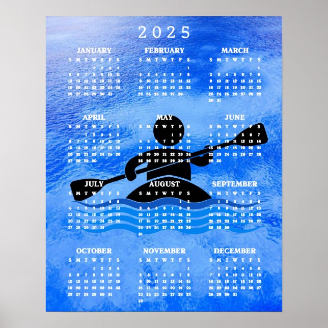 Kajak-Design 2025 Kalenderposter Poster (Vorne)