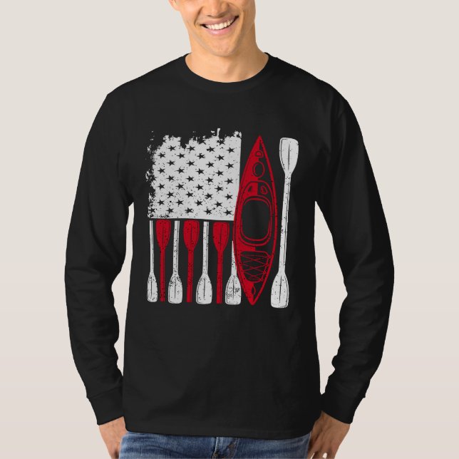 Kajak Flagge Kajakfahrer Outdoor Kajaking Kajak Bo T-Shirt (Vorderseite)