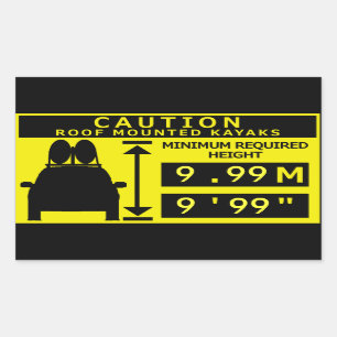 Kajak-Höhen-warnender Aufkleber