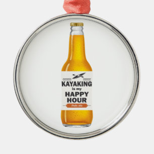Kajak ist meine glückliche Stunde Silbernes Ornament
