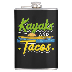 Kajak - Kajaks und Tacos Funny Kayaking Flachmann