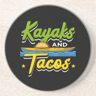 Kajak - Kajaks und Tacos Funny Kayaking Getränkeuntersetzer