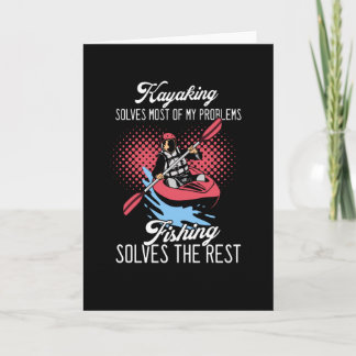 Kajak, lustiges Angeln Karte