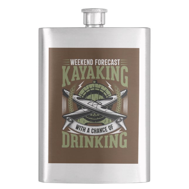 Kajak mit der Chance zu trinken Flachmann (Vorderseite)