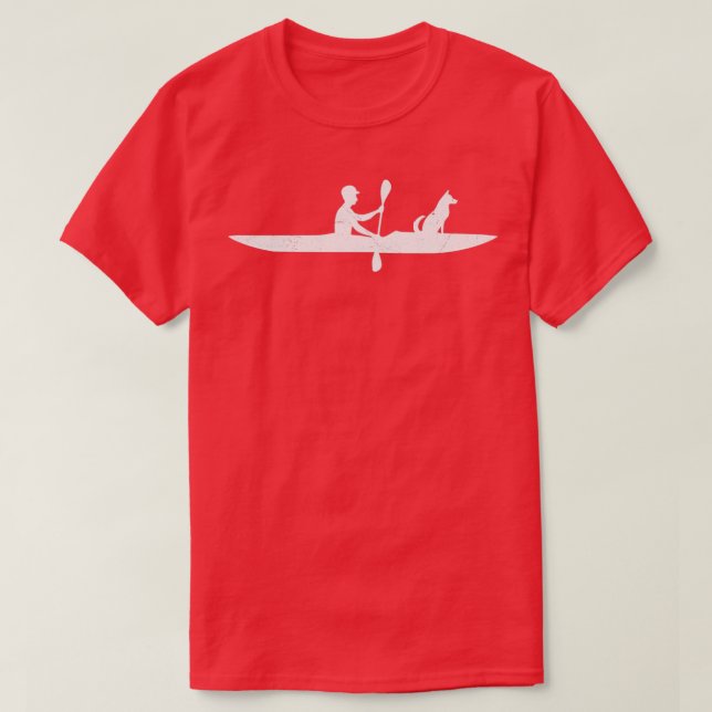 Kajak mit Hund Funny Kayak Lover Gift Idea (2) T-Shirt (Design vorne)