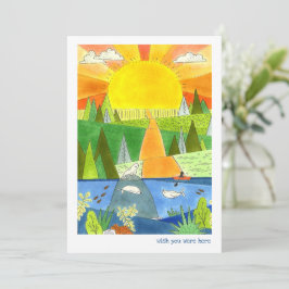 Kajak mit Siegeln und Sunrise Happy Place