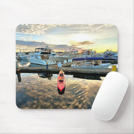 Kajak schweben über Wolken und Sonnenuntergangsref Mousepad