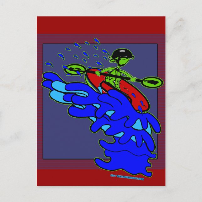 Kajak über Wasserfall Shirts & Dinge Postkarte (Vorderseite)