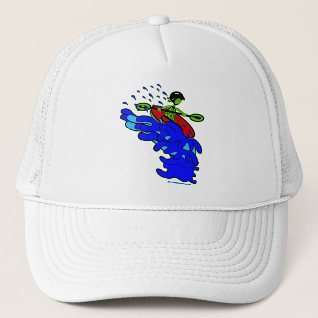 Kajak über Wasserfall-Shirts u. Sachen Truckerkappe (Vorderseite)