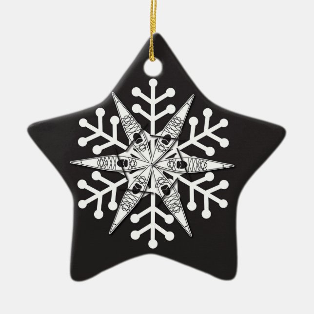 Kajak Weihnachtsverzierung Keramik Ornament (Vorne)