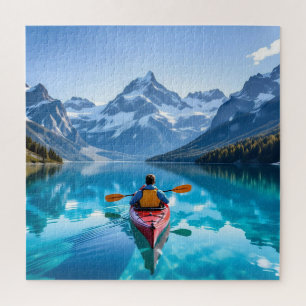 Kajakfahren in den Bergen  Schöne Natur Puzzle
