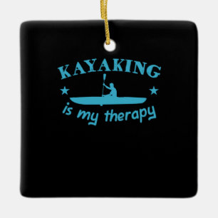 Kajakfahren ist meine Therapie Keramikornament