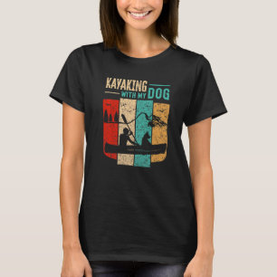 Kajakfahren mit Hund Retro Vintag Kanu im Freien K T-Shirt
