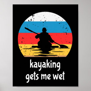 Kajakfahren Paddeln Booten Retro Vintage Kajak Poster