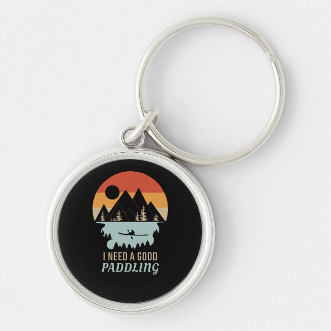 Kajakgebirge Retro Schlüsselanhänger (Vorne)