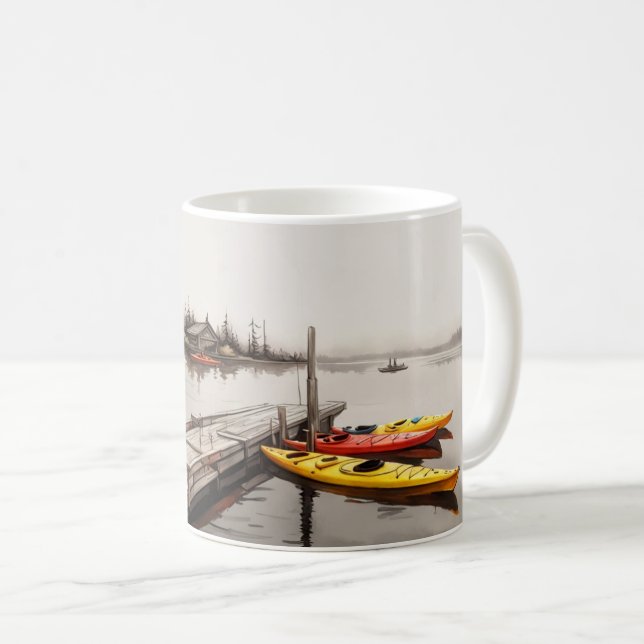 Kajaks am See Kaffeetasse (VorderseiteRechts)