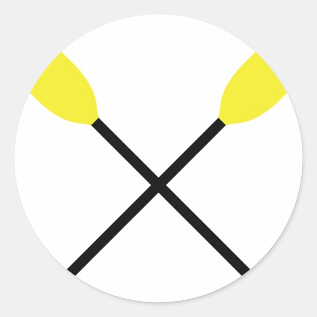 Kajaksattel gekreuzt runder aufkleber (Vorderseite)