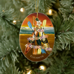Kajakschmuck mit Tropical Kayak Weihnachtsbaum Keramik Ornament
